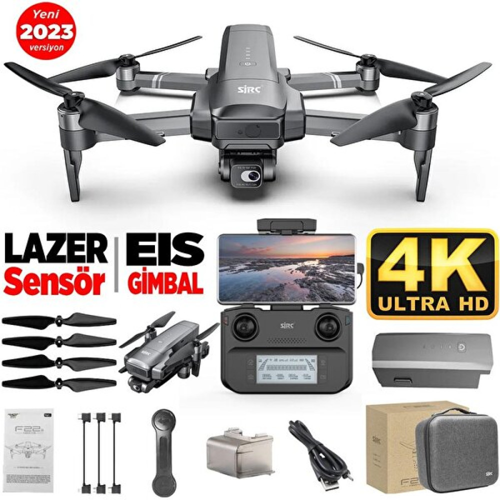 Sjrc F22S Pro 4K Kameralı Drone Seti - 3.5 Km Menzil - Engel Algılama + 35 Dakika Uçuş Süresi + Çanta + Eıs Stabilizasyon - Siyah Drone Fiyatı