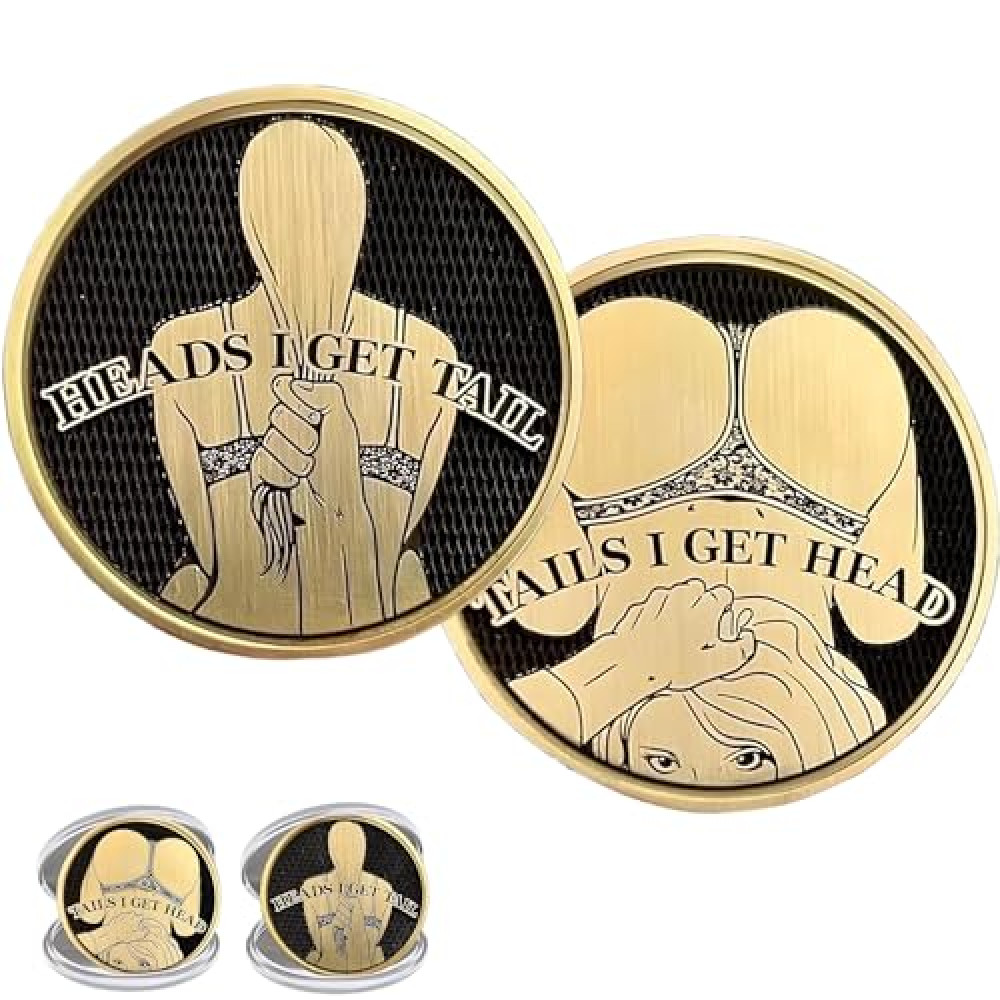 SJWOW 2PCS Heads and Tails Coin Sexy Woman Coin Challaenge Coin Lucky Coin Token Funny Prank Gifts for Coin Collectors Other Fiyatı