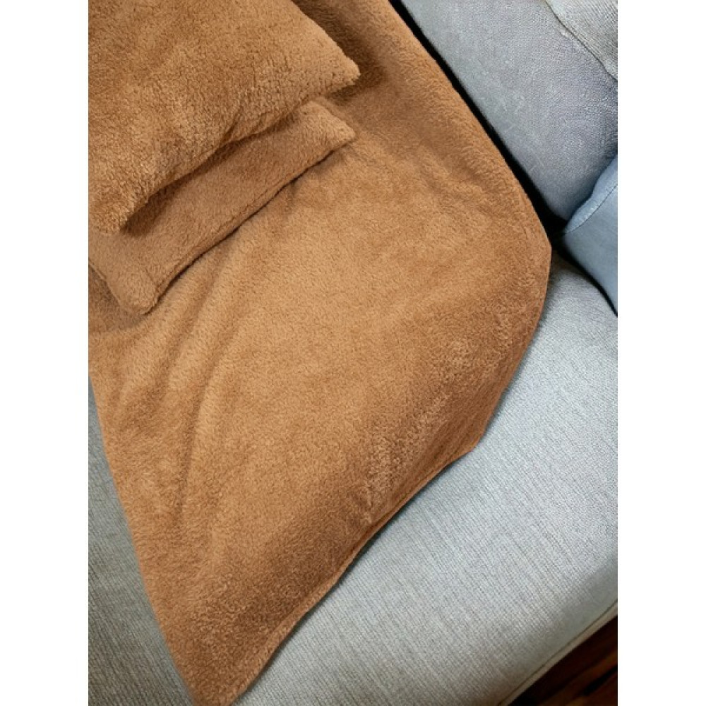 Sk Home Wellsoft Tek Kişilik Tv Battaniyesi ve 2 Adet Kırlent KILIFI(2K1BTNY-02-CAMEL Bej) - 120 x 170 cm - Bej Battaniye Fiyatı