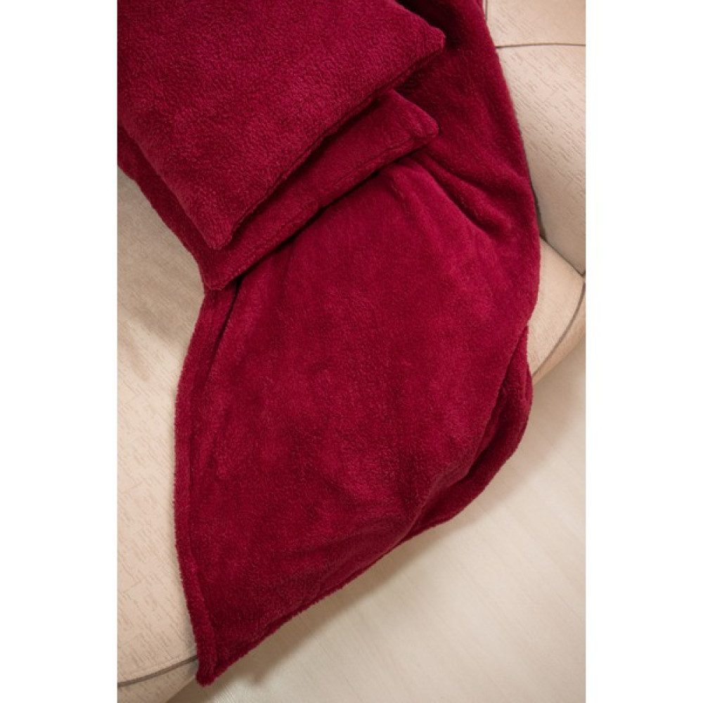Sk Home Wellsoft Tek Kişilik Tv Battaniyesi ve 2 Adet Kırlent KILIFI(2K1BTNY-03-BORDO) - Bordo - 120 x 170 cm Battaniye Fiyatı