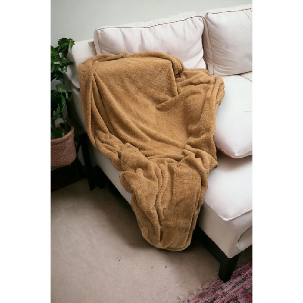 Sk Home Wellsoft Tek Kişilik Tv Battaniyesi(Btnytv-02-Camel Bej) - 120 x 170 cm - Bej Battaniye Fiyatı