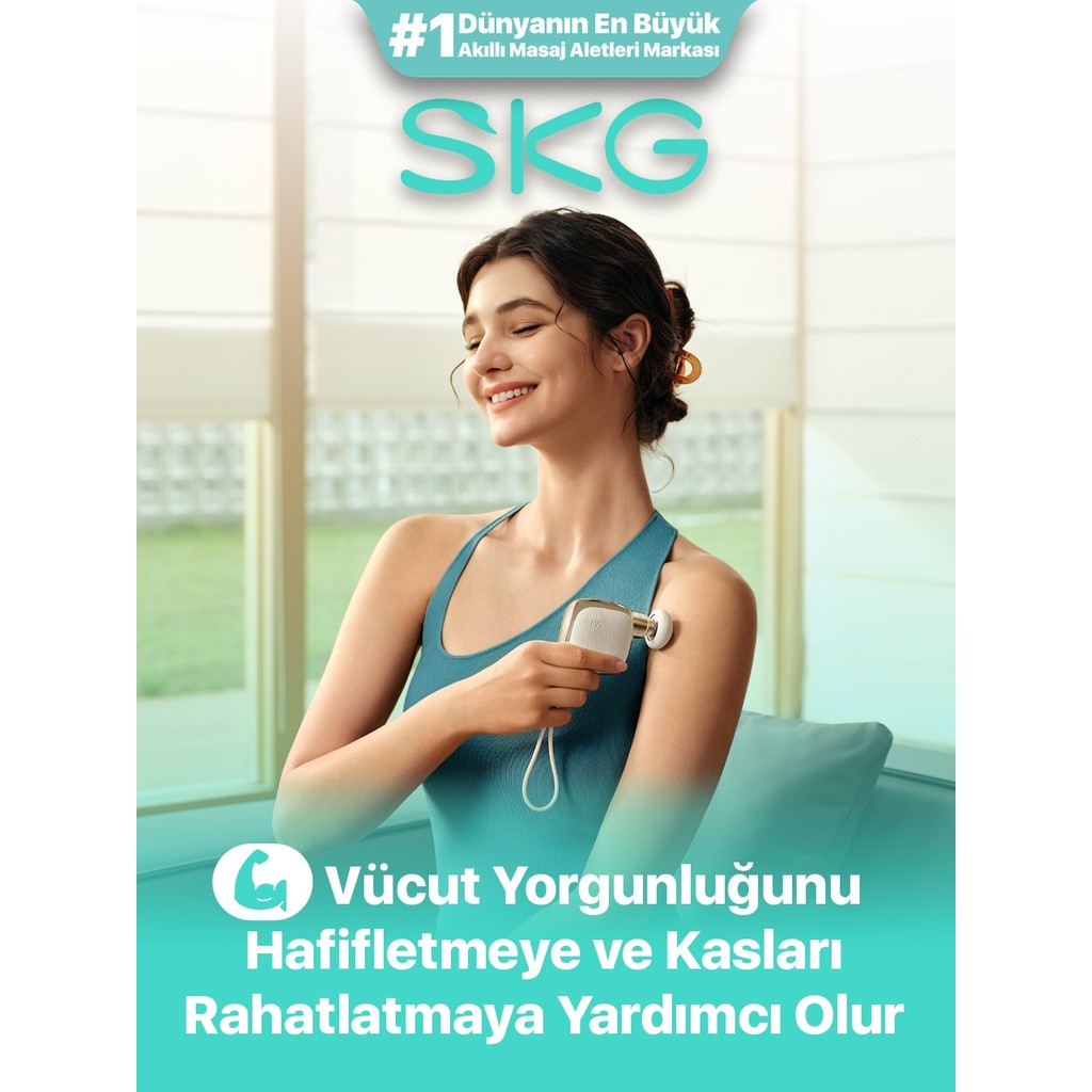 Skg FS300 Ultra Mini Masaj Tabancası | Şarjlı, Sessiz, Güçlü Titreşimli, Cep Boy, Taşınabilir | 2800 Rpm, 3 Başlıklı Diğer Fiyatı