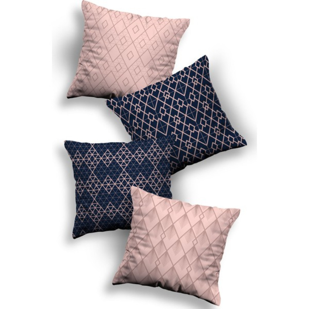 Skhome Özel Tasarım Premium Dekoratif 4lü Kırlent Kılıfı - 43 x 43 cm - Pembe - Lacivert Kırlent / Mobilya Yastığı Fiyatı