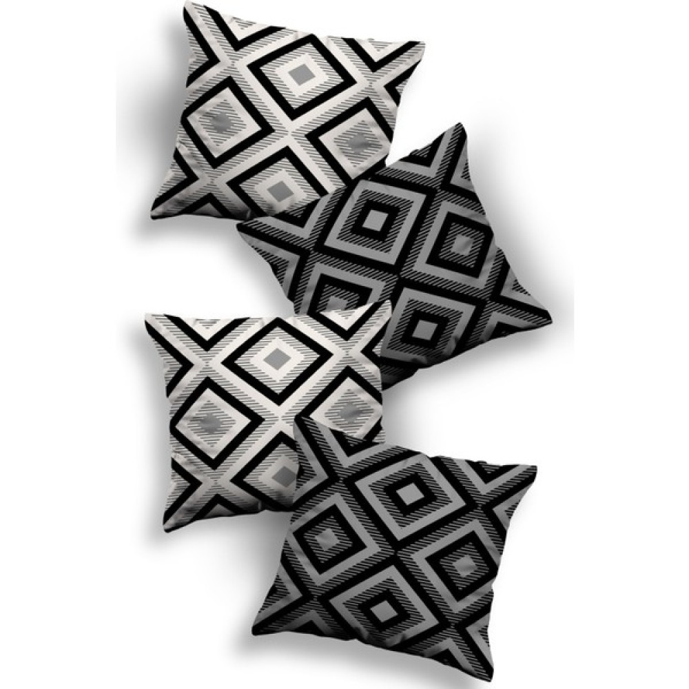 Skhome Özel Tasarım Premium Dekoratif 4lü Kırlent Kılıfı (KOM191) - 43 x 43 cm - Krem - Gri Kırlent / Mobilya Yastığı Fiyatı