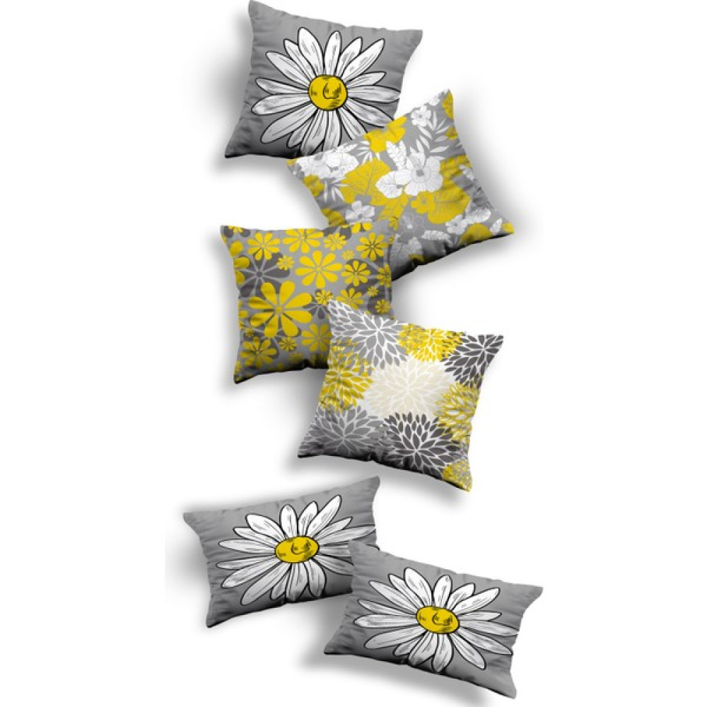 Skhome Özel Tasarım Premium Dekoratif 6'lı 4lükare ve 2lidikdörtgen Kırlent Kılıfı Seti - 43 x 43 cm - Gri Kırlent / Mobilya Yastığı Fiyatı