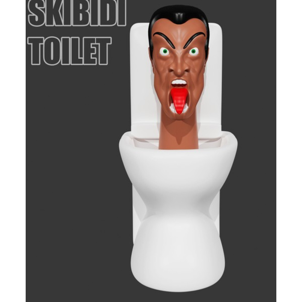 Skibidi Toilet - Şibili Tuvalet Animasyon 3D Figür/büst 12 cm Boyutunda - Siyah - Siyah Beyaz Ekoseli Oyuncak Fiyatı