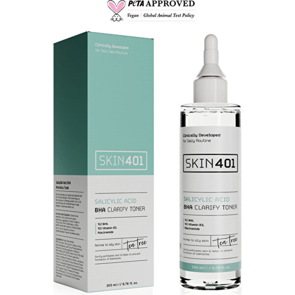SKIN401 %2 Salisilik Asit Bha Arındırıcı, Siyah Nokta Karşıtı Tonik 200 ml Cilt Temizleme ve Peeling Fiyatı