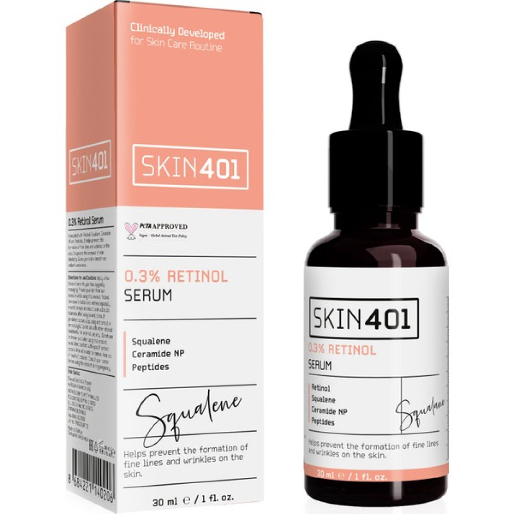 SKIN401 Pürüzsüzleştirici ve Yenileyici %0.3 Retinol Serum 30ML Anti-Aging / Yaşlanma Karşıtı Fiyatı