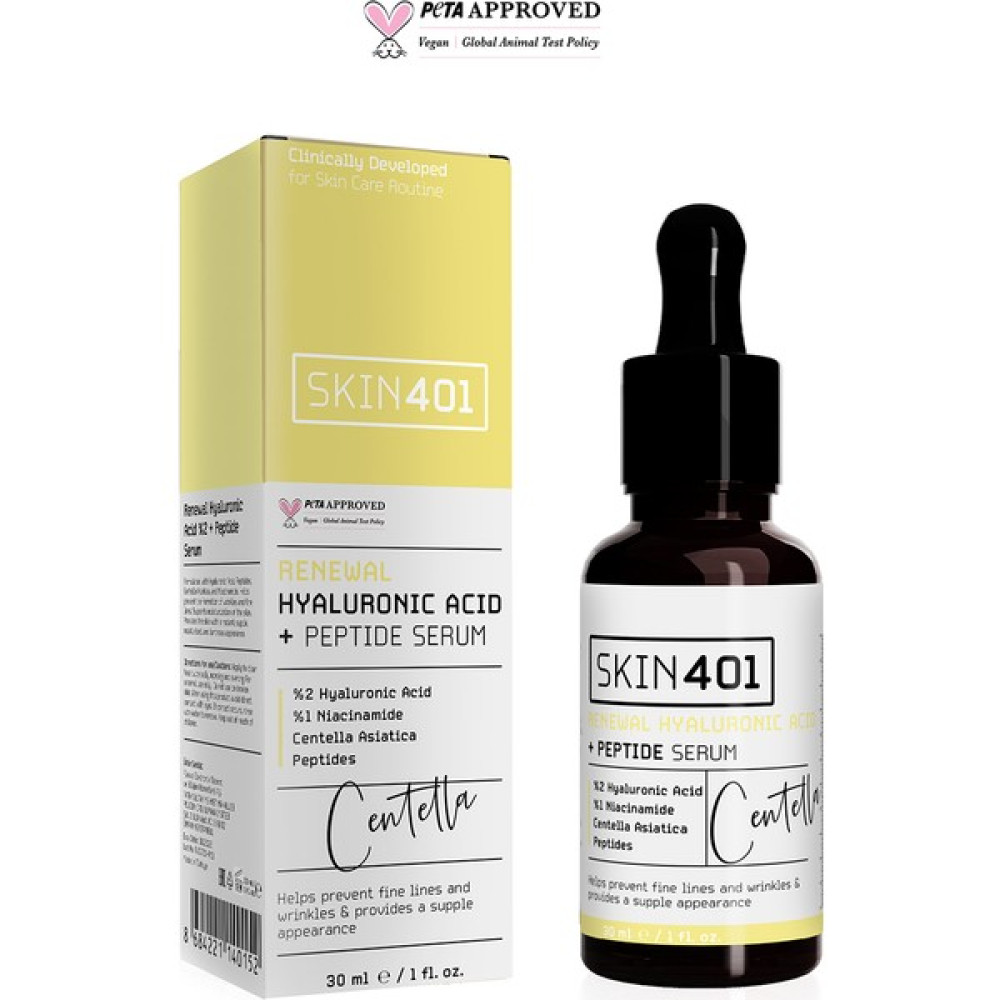 SKIN401 Yenileyici ve Yoğun Nemlendirici %2 Hyaluronik Asit + Peptit Serum 30 ml Anti-Aging / Yaşlanma Karşıtı Fiyatı