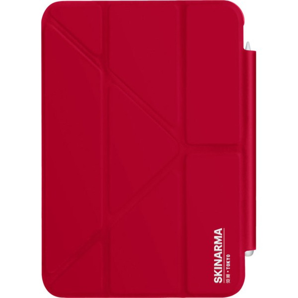 Skinarma iPad Air 10.9 2022 5.nesil Kılıf Skinarma Kalemlikli Arkası Şeffaf Standlı Magnetik Taihi Sora Kılıf - Kırmızı Tablet Kılıfı Fiyatı