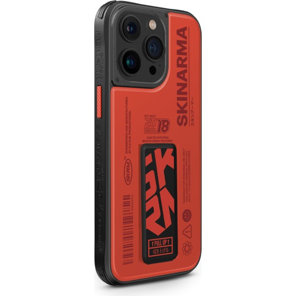 Skinarma iPhone 15 Pro Max Uyumlu Kılıf Skinarma Desenli Airbag Tasarımlı Standlı Spunk Kapak Turuncu Cep Telefonu Kılıfı Fiyatı