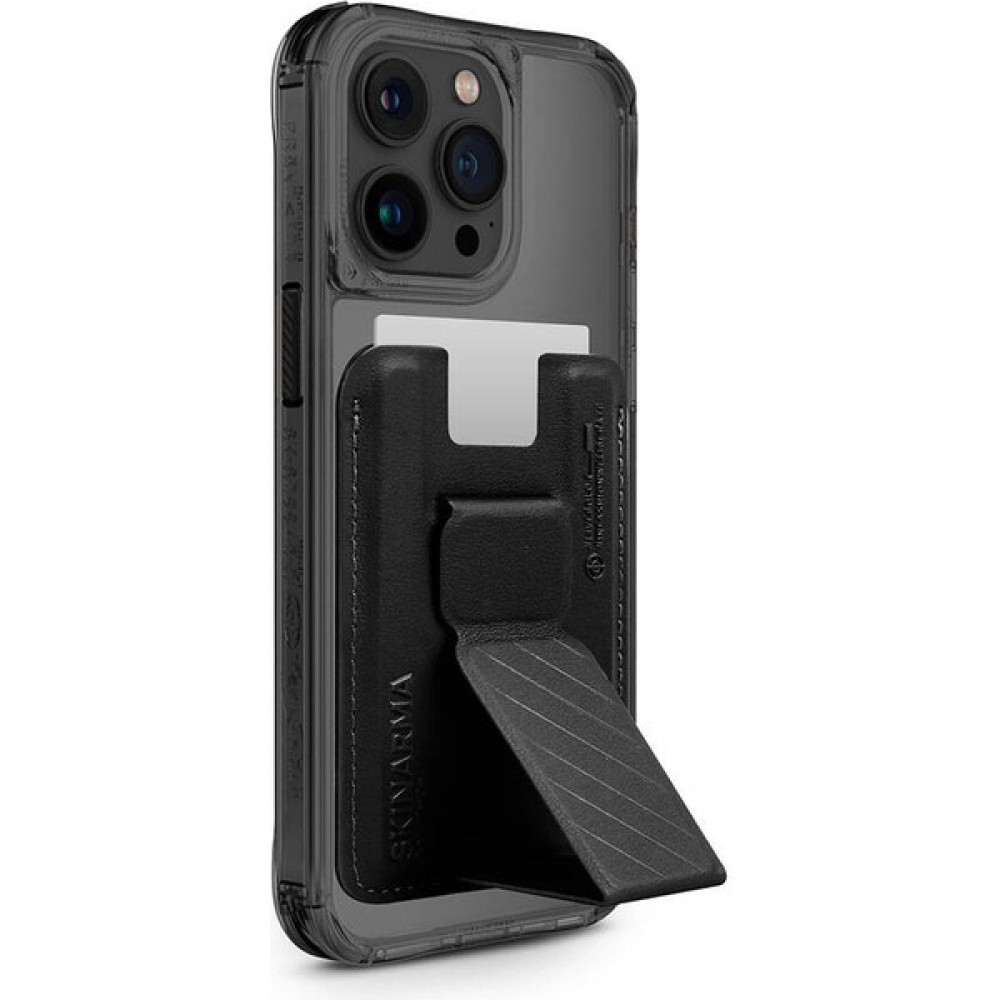 Skinarma iPhone 15 Pro Uyumlu Kılıf Skinarma Şeffaf Magsafe Şarj Özellikli Kado Kartlıklı Saido Kapak Siyah Cep Telefonu Kılıfı Fiyatı