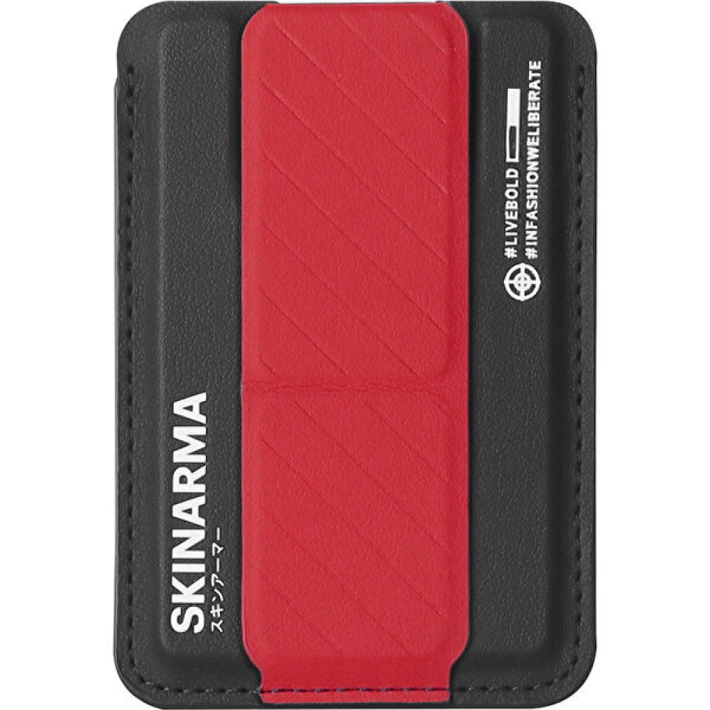 Skinarma Magsafe Şarj Özellikli Kavrama Standlı Kartlık Skinarma Kado Siyah-Kırmızı - iPhone - Siyah - Kırmızı Cep Telefonu Kılıfı Fiyatı