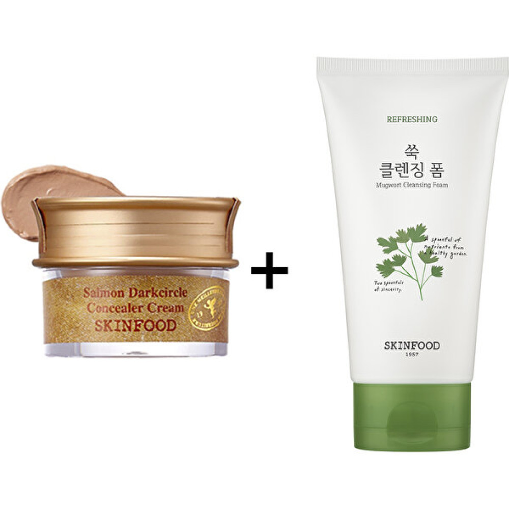 Skinfood Salmon Concealer (2) + Vege Garden Cleansing Foam MUGWORT 150ML - 1 Maskeler Fiyatı