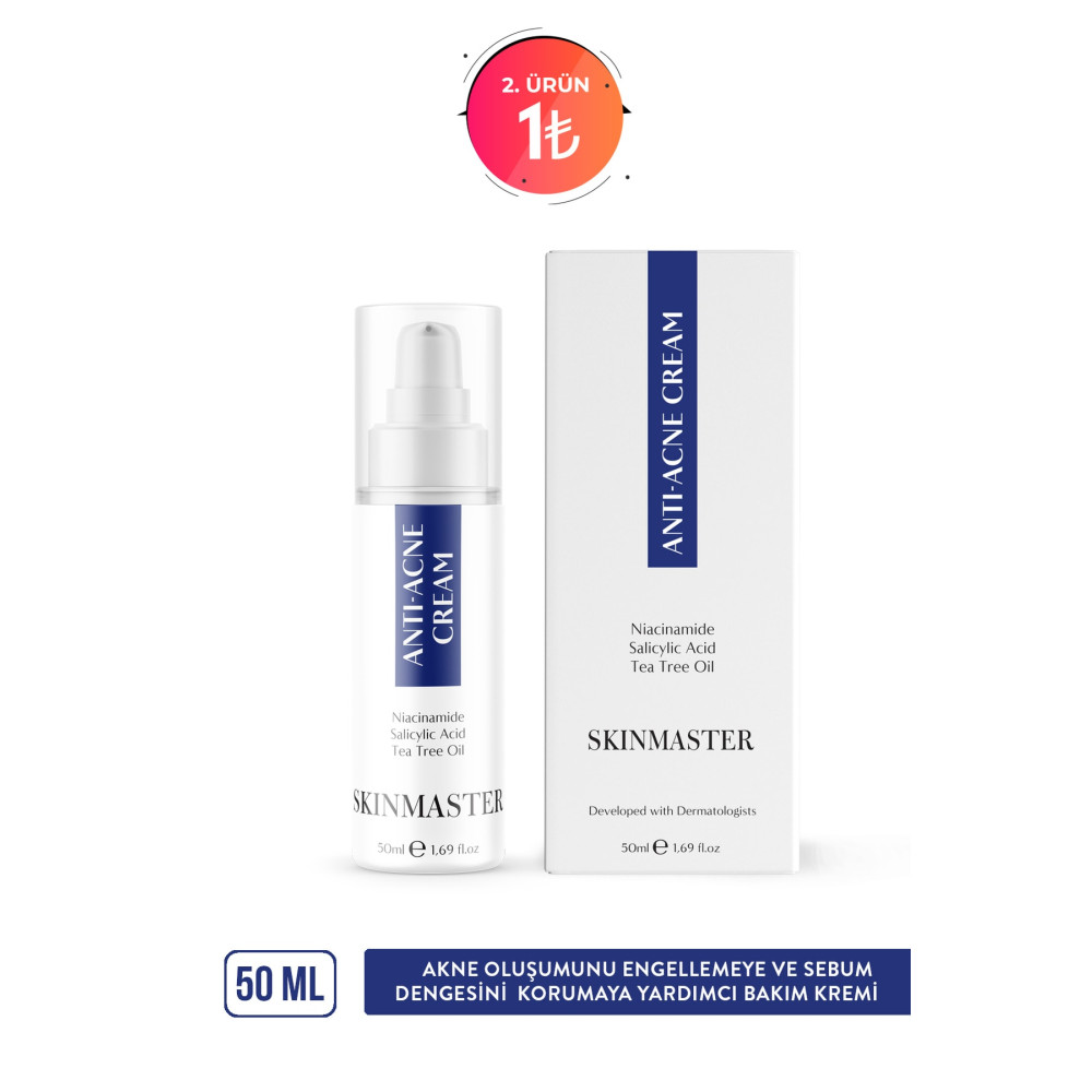 SkinMaster Akne Ve Siyah Nokta Karşıtı Sebum Dengeleyici Bakım Kremi ( Bha %2 + Niacinamide %5 + Tea Tree Oil) Cilt ve Yüz Bakımı Fiyatı