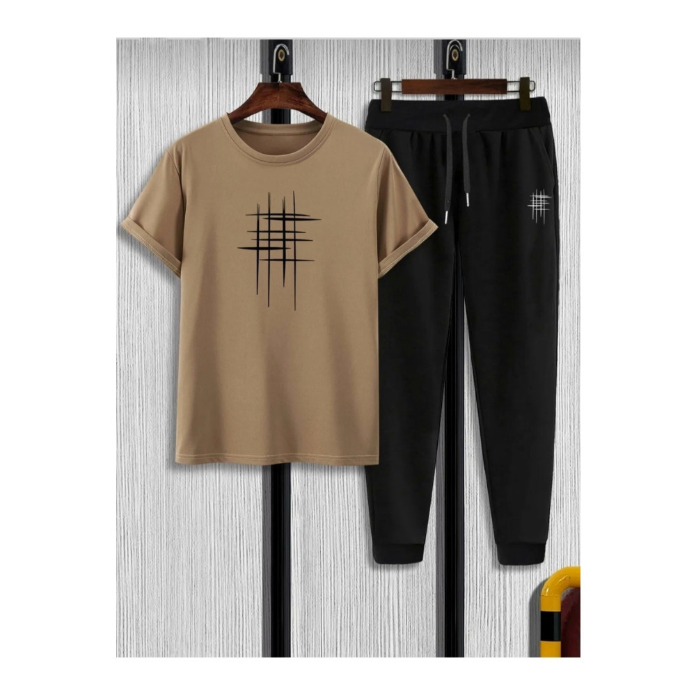 Sky Light Vizon Çizgi T-shirt Siyah Eşofman Altı Jogger - Baskılı Alt Üst Eşofman Takım Oversize Bisiklet Yaka S Beden Kadın Giyim Fiyatı