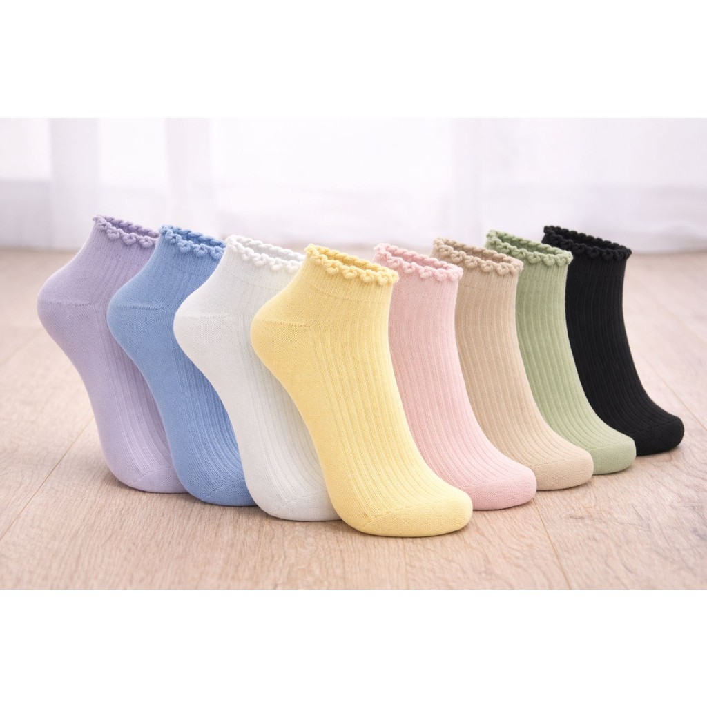 Sky Socks 10'lu Penye Pamuklu Fırfırlı Soft Renkli Kokulu Patik Unisex Kısa Spor Sneakers Çorap Ayakkabılar ve Çantalar Fiyatı