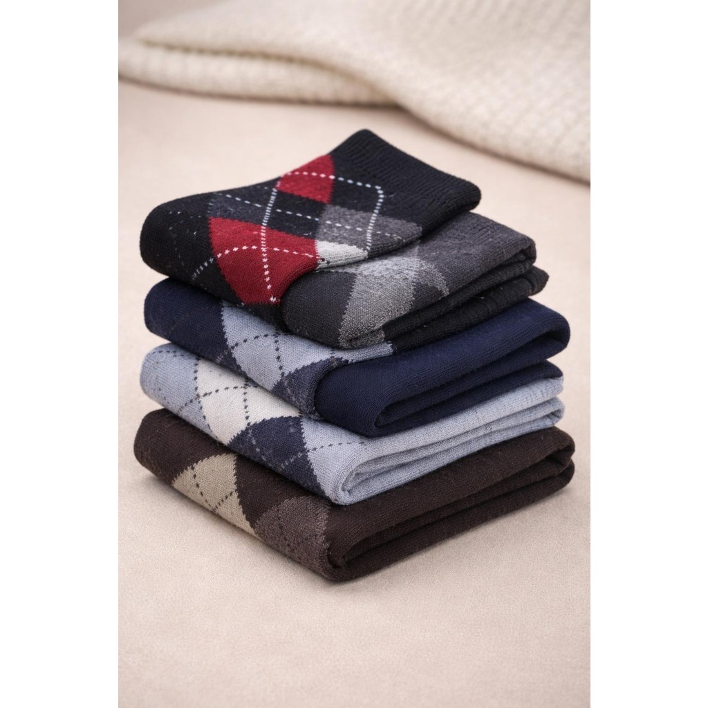Sky Socks 5'li Ekonomik Paket Klasik Desen Erkek Soket Çorap Seti Diğer Fiyatı