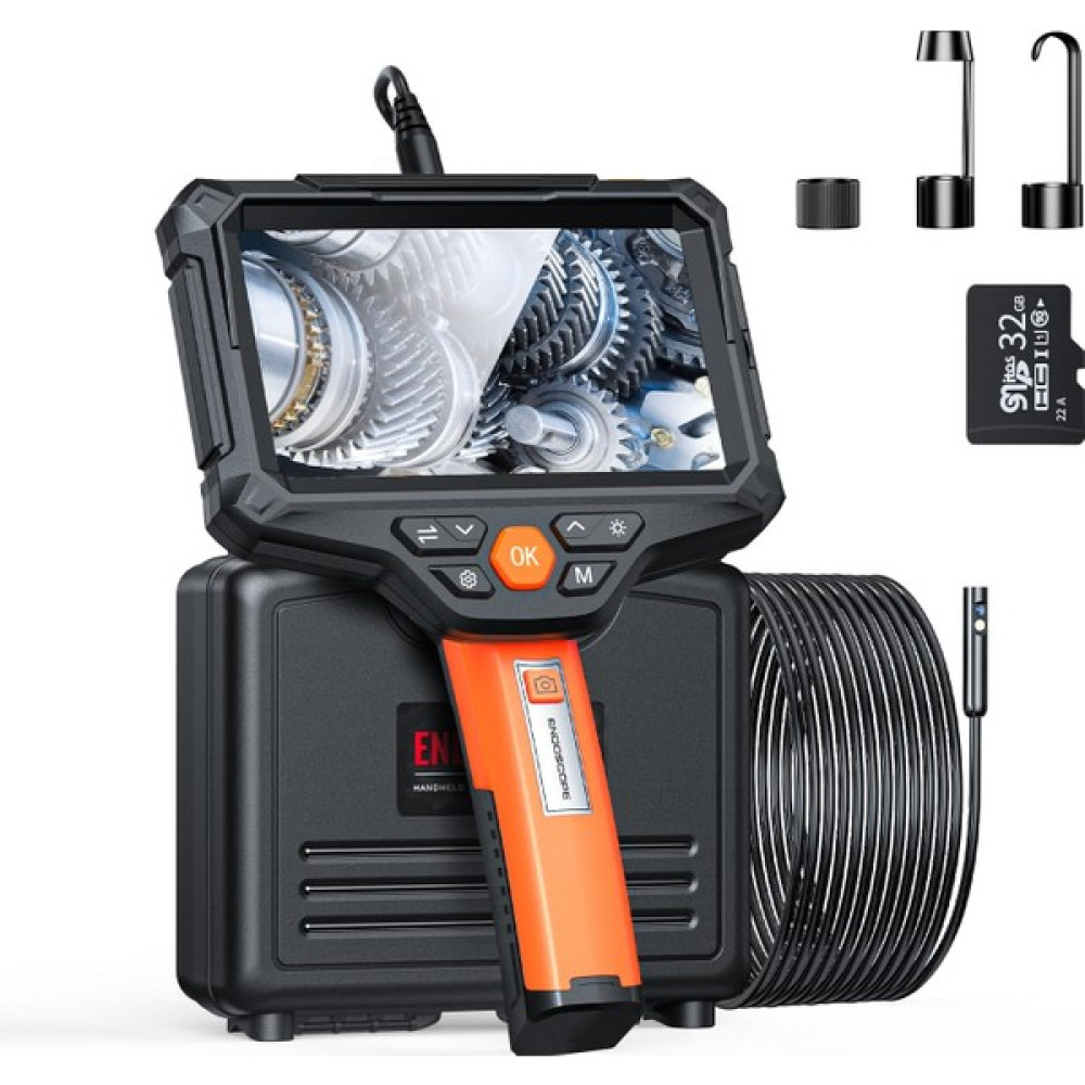 Skyear G51 Çift Lens 1920P 5" IPS 5m 8 LED IP67 Yılan Kamera - Turuncu Elektrikli Kesme Makinesi Fiyatı
