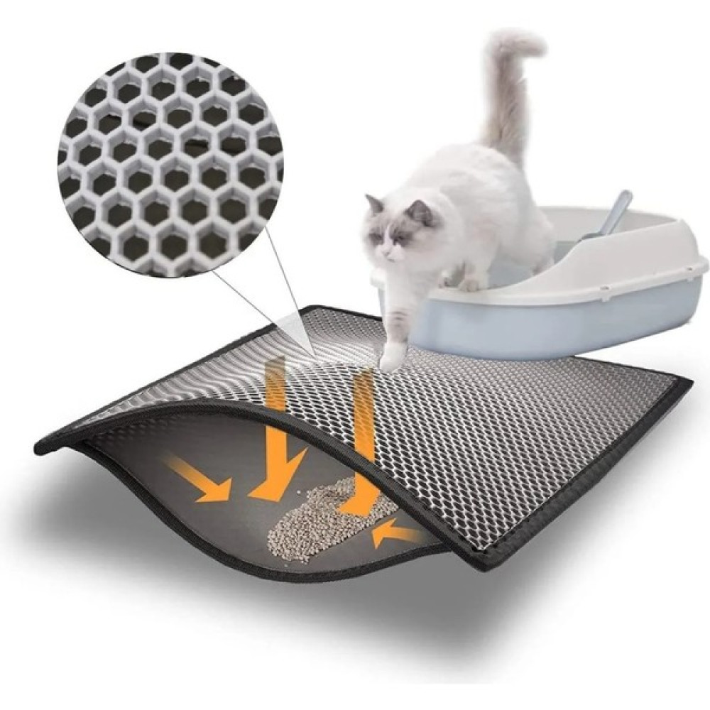 Skyinn Kedi Kumu Paspası Kedi Tuvalet Önü Elekli Paspas Yıkanabilir Silinebilir - 40 x 60 cm - Gri Evcil Hayvan Ürünleri Fiyatı
