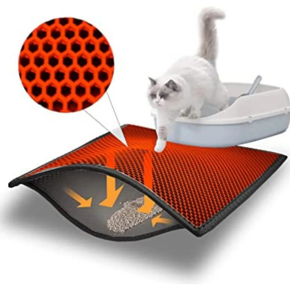 Skyinn Kedi Kumu Paspası Kedi Tuvalet Önü Elekli Paspas Yıkanabilir Silinebilir - 40 x 60 cm - Kırmızı Evcil Hayvan Ürünleri Fiyatı