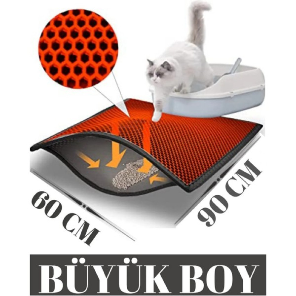 Skyinn Kedi Kumu Paspası Kedi Tuvalet Önü Elekli Paspas Yıkanabilir Silinebilir - 90 x 60 cm - Kırmızı Evcil Hayvan Ürünleri Fiyatı