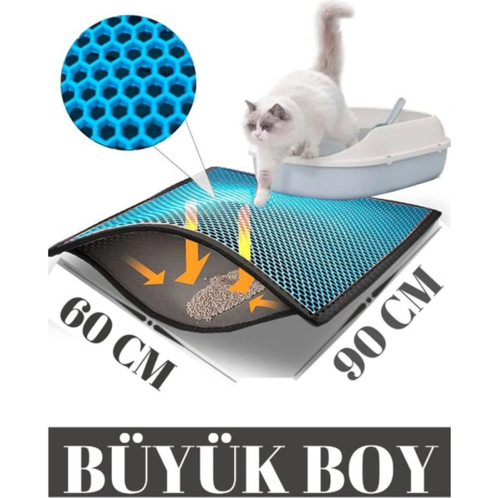 Skyinn Kedi Kumu Paspası Kedi Tuvalet Önü Elekli Paspas Yıkanabilir Silinebilir - 90 x 60 cm - Mavi Evcil Hayvan Ürünleri Fiyatı