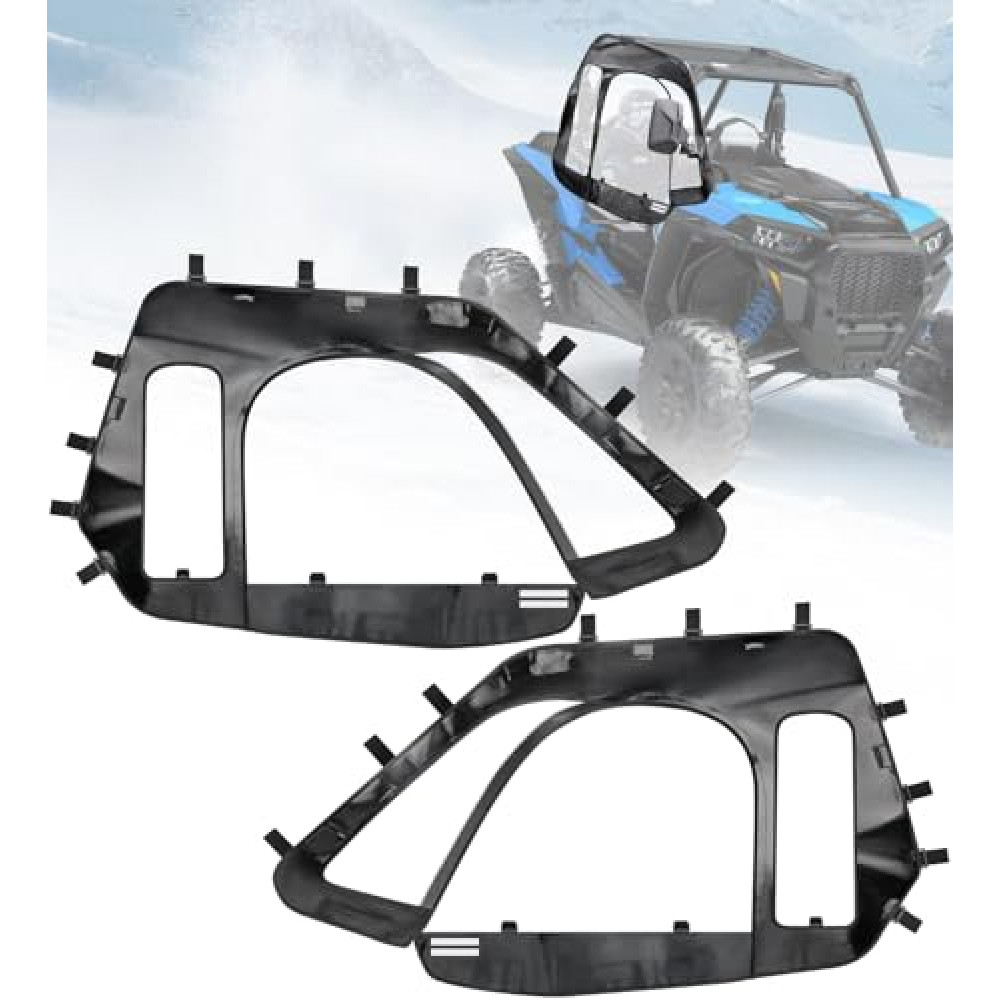 SKYJDM Soft Upper Doors with Side Mirror Cutout Compatible with Polaris RZR XP 1000 2014-2023, 2 Seater Waterproof Soft Cab Enclosure Upper Doors for Enhanced Vision