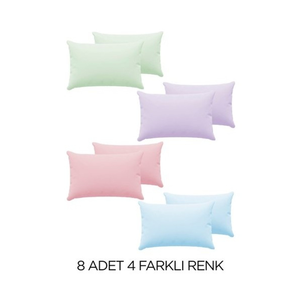 Skyline 8 Adet Pamuklu Yastık Kılıfı 50X70CM | 4 Farklı Renk 8'li Set | Pamuklu Fermuarlı Yastık Kılıfı YKR010 - 50X70 - Renkli Yastık Kılıfı Fiyatı