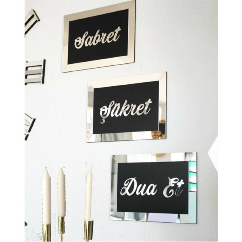 Skyline Duvar Dekoru Ahşap Pleksi Sabret Şükret Dua Et Ev & Dekorasyon Aksesuarları Fiyatı