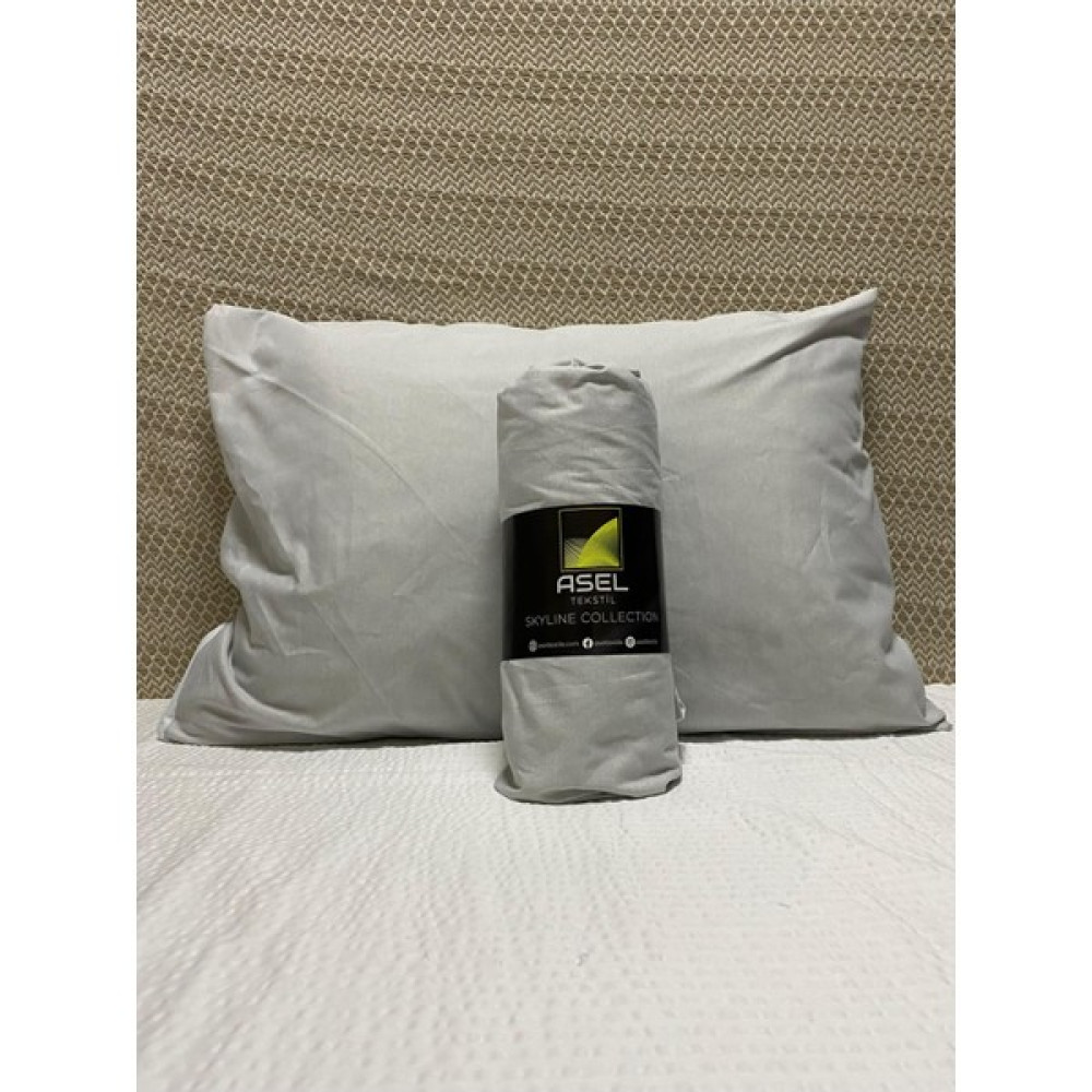 Skyline Lastikli Çarşaf + Yastık Kılıfı - 100x200+20 - Açık Gri Çarşaf Fiyatı