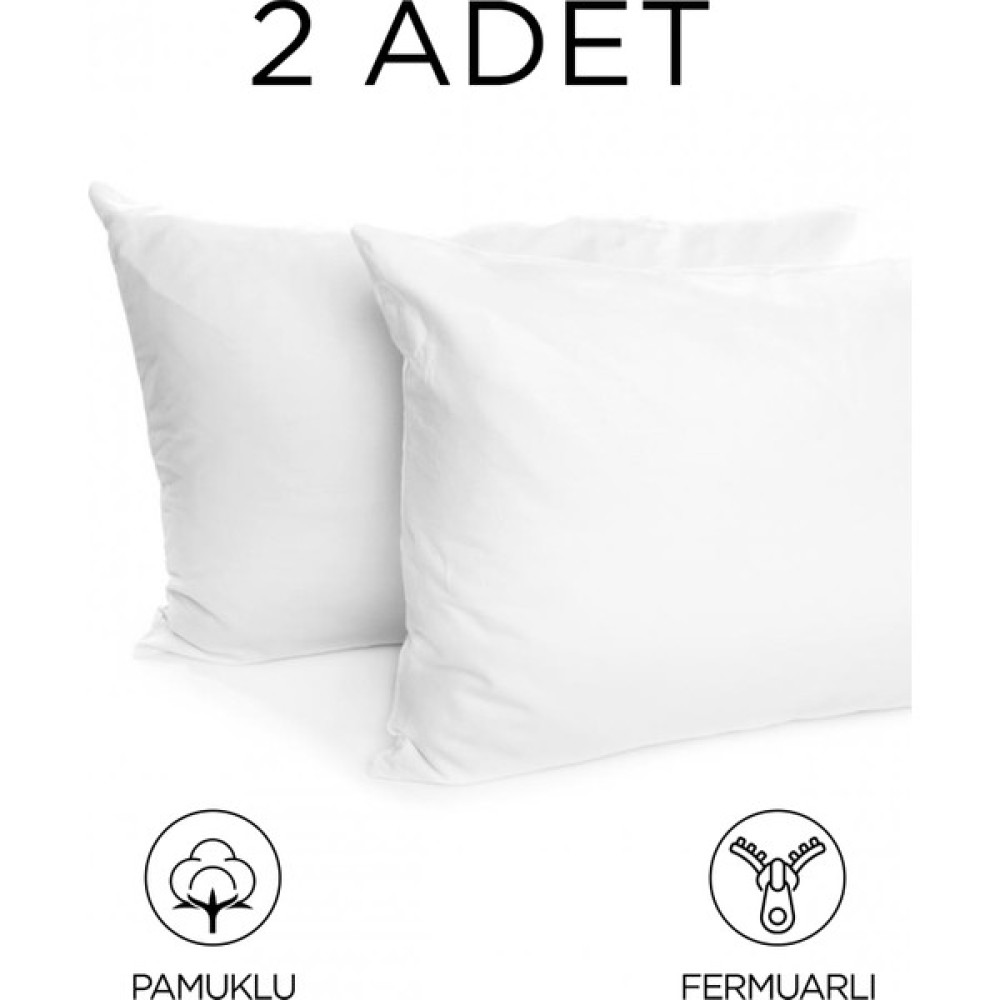 Skyline Pamuklu Yastık Iç Kılıfı 2 Adet 50X70CM Yastık Astarı 2'li Set IYK02 - 50 x 70 - Beyaz Yastık Kılıfı Fiyatı