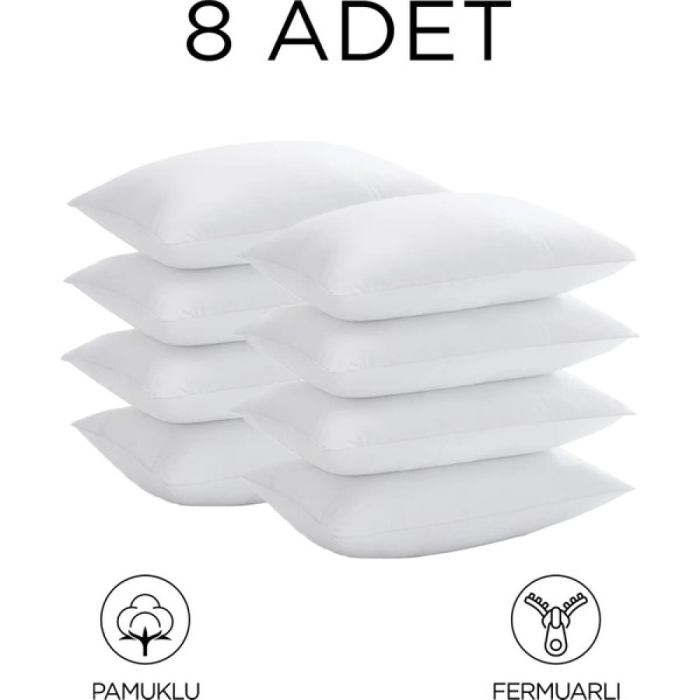 Skyline Pamuklu Yastık Iç Kılıfı 8 Adet 50X70CM Yastık Astarı 8'li Set IYK08 - 50X70 - Beyaz Yastık Kılıfı Fiyatı