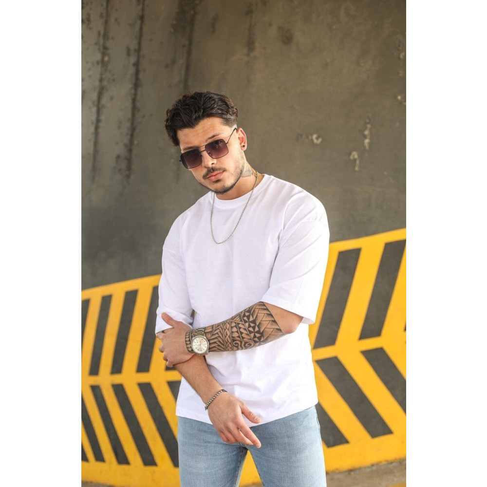 SKYMOOD Basic Oversize T-shirt Beyaz 30160013 S/M Beden Bayan T-shirt Fiyatı