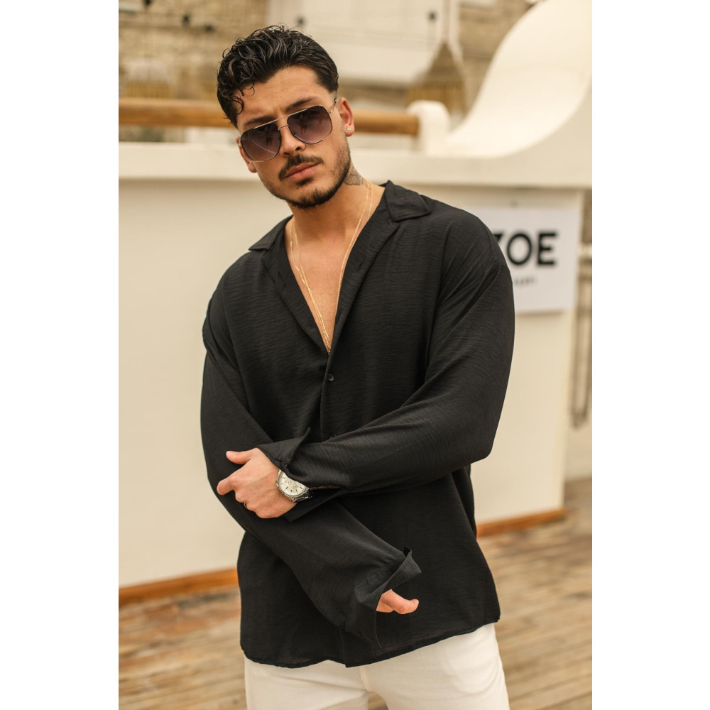 SKYMOOD Erkek Dokulu Oversize Gömlek Black XL Beden Kadın Gömlek Fiyatı