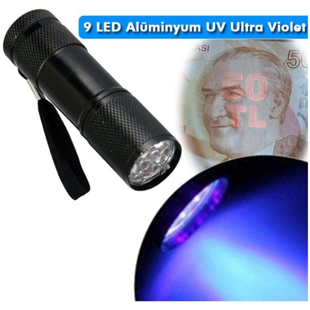 SkyWolfEye Taşınabilir 9 Led Ultra Violet El Feneri - Uv El Feneri El Feneri Fiyatı