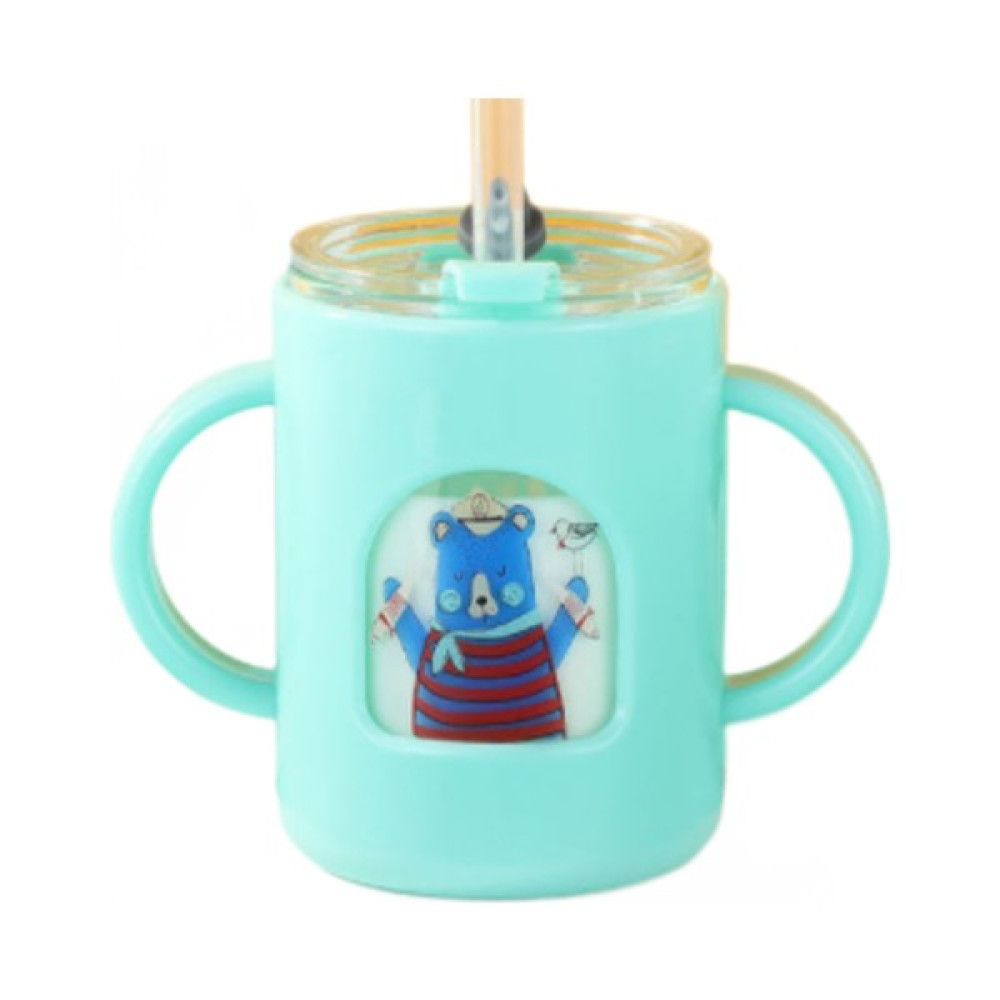 SLD 300 ml Sevimli Süt Bardaklar Bebek Besleme Su Şişesi ile Saman Çocuk Cam Bebek Içme Bardaklar Yetişkin Bebek Şişe Yumuşak Bebek Bebek Bebekleri... Suluk Fiyatı