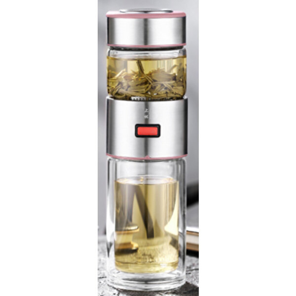 SLD 400 ml Cam Su Şişesi Gevşek Yaprak ile Çay Süzgeci Çay Demlik Çift Duvar Cam Şişe Termos Demonte Edilebilir Çift Duvar Cam Şişe | Su Şişeleri (... Suluk Fiyatı