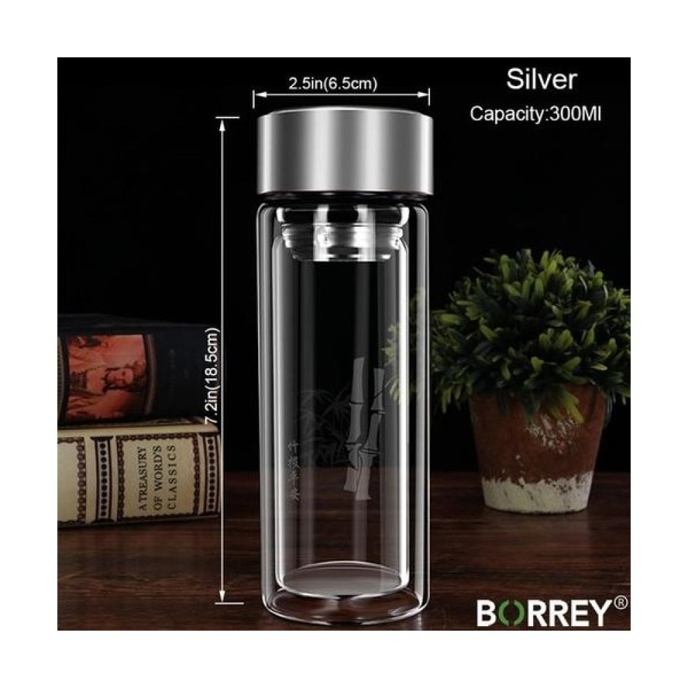 SLD Borrey Cam Şişe Su Için Çift Duvar Cam Çay Şişesi Demirci Filtre Süzgeci Seyahat Çay Bouteille Araba Drinkware | Su Şişeleri (Beyaz) (Yurt Dışı... Suluk Fiyatı