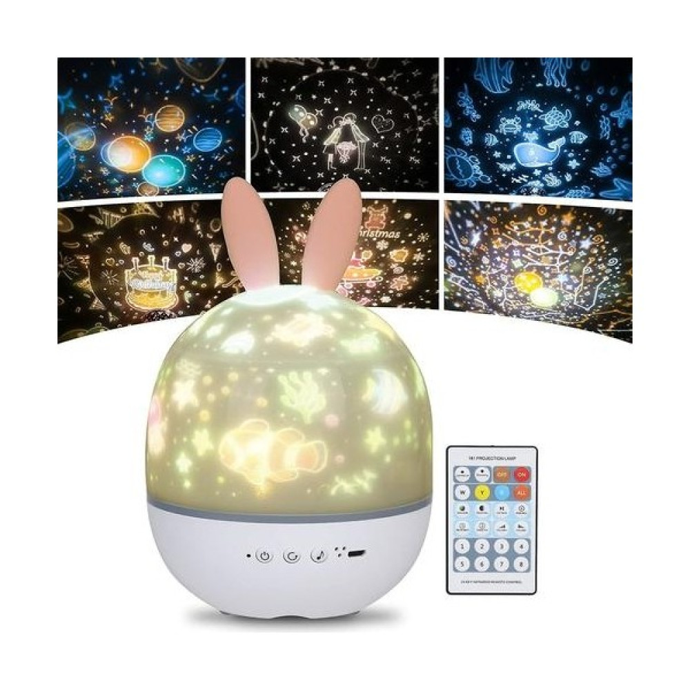 SLD Çocuklar Gece Lambası Yıldız Lambası Projektör, 360 ° Müzik Rotasyon Gece Lambası + Zamanlayıcı + Uzaktan Kumanda + 6 Renkler, LED Bebek Yıldız... Gece Lambası Fiyatı