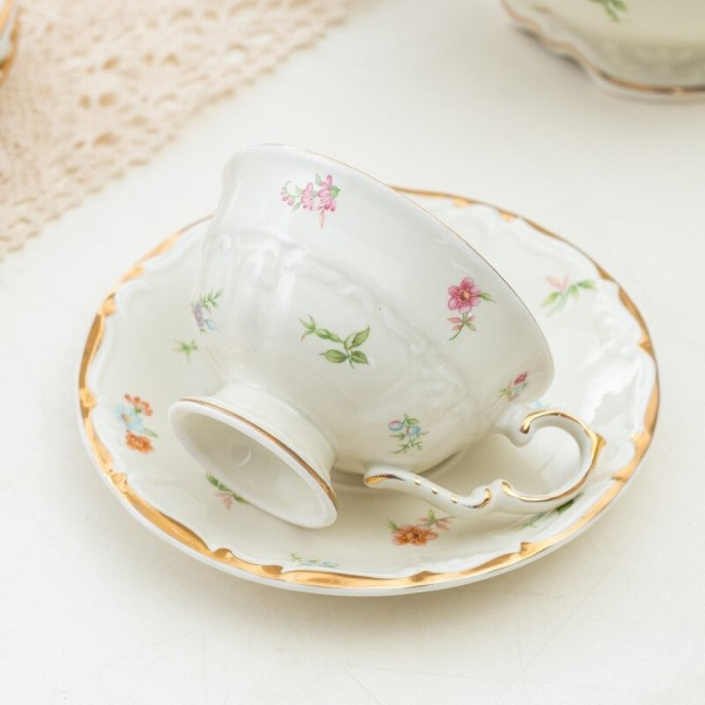 SLD Fransız Retro Phnom Penh Kahve Fincanı Daire Seramik Çiçek Fincan Küçük Taze Çiçekler Süt Çay Bardağı Çay (Yurt Dışından) - Beyaz Fincan / Bardak / Kahve Takımı Fiyatı