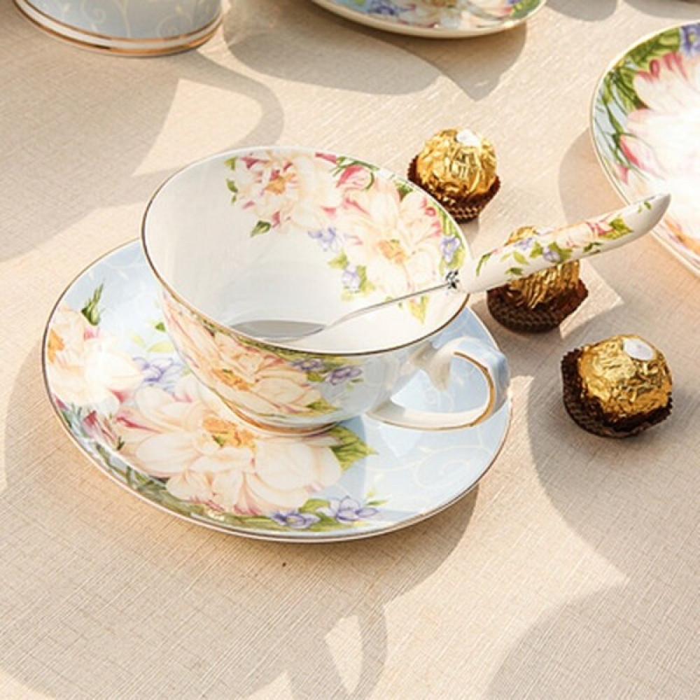 SLD Ingiliz Kemik Çin Kahve Fincanı Set Çay Çay Seti Yaratıcı Seramik Basit Ev Siyah Çay Bardağı (Yurt Dışından) - Mavi Fincan / Bardak / Kahve Takımı Fiyatı