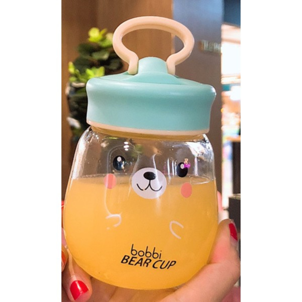 SLD Kawaii Cam Su Şişesi Taşınabilir Sevimli Ayı Kupası ile Çay Süzgeci Kaçak Proof Içme Şişesi Kız Öğrenciler Çocuklar Için Seyahat Kupası | Su Şi... Suluk Fiyatı