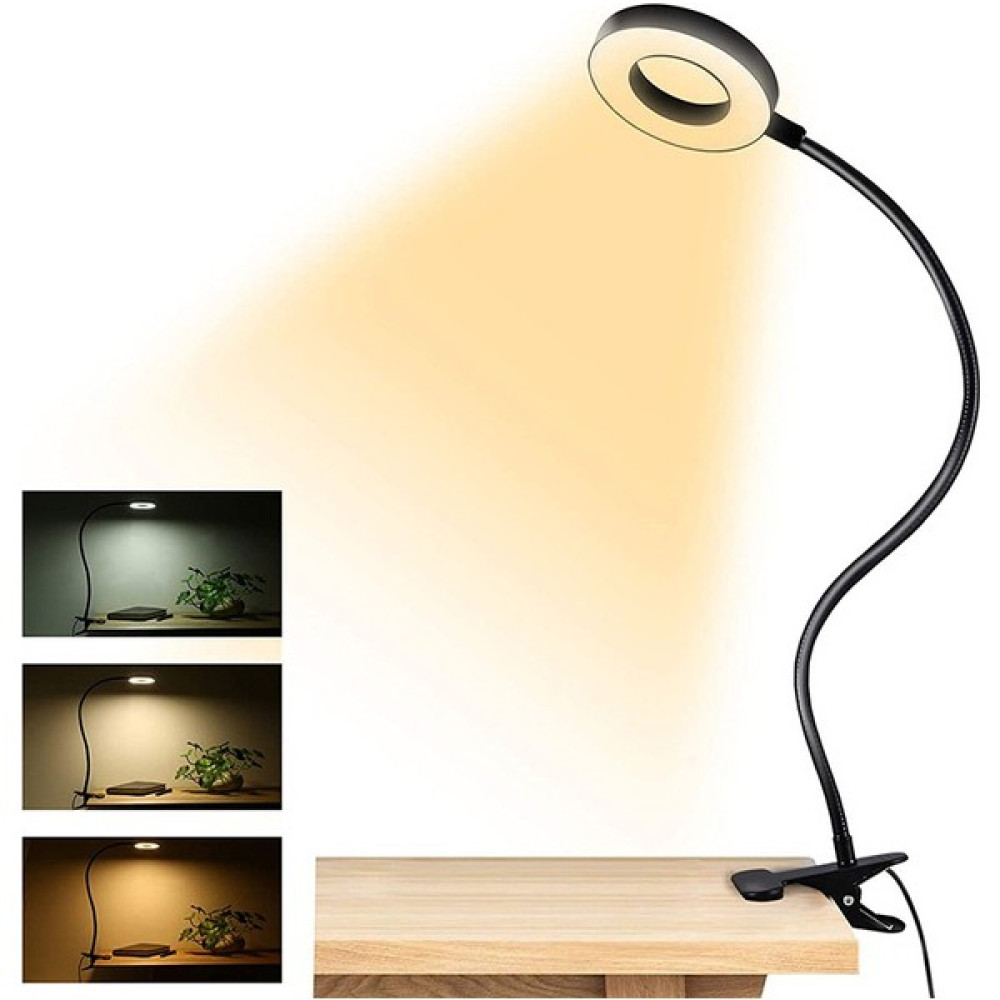 SLD Klipsli Okuma Işıkları 3 Renk Modları ile 48 LED USB Masa Lambası 10 Parlaklık Göz Koruması 360 Â ° Esnek (Yurt Dışından) - Siyah Masa Lambası Fiyatı