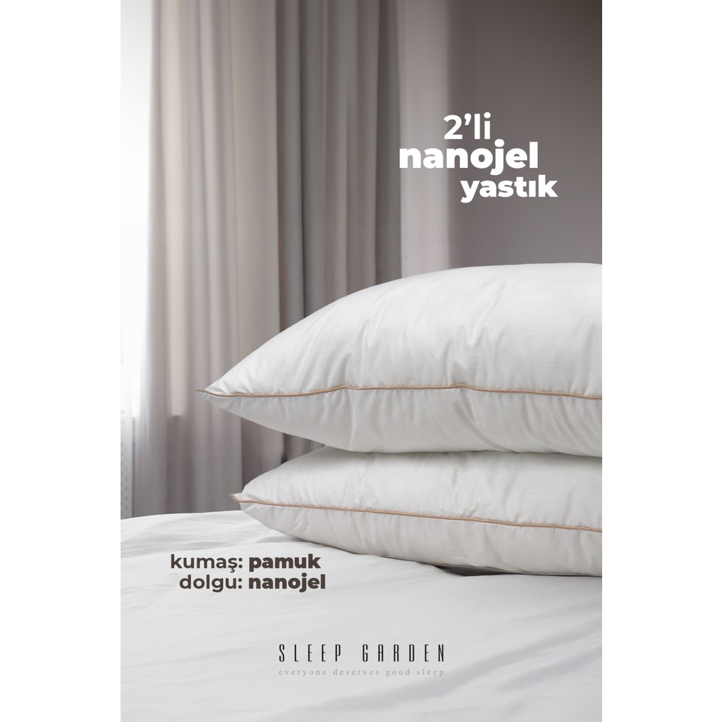 Sleep Garden Prestige Serisi 2 Adet Nano Jel Yastık 1000 gr Saten Biyeli 50x70 Cm - 50 x 70 cm Yastık Kılıfı Fiyatı