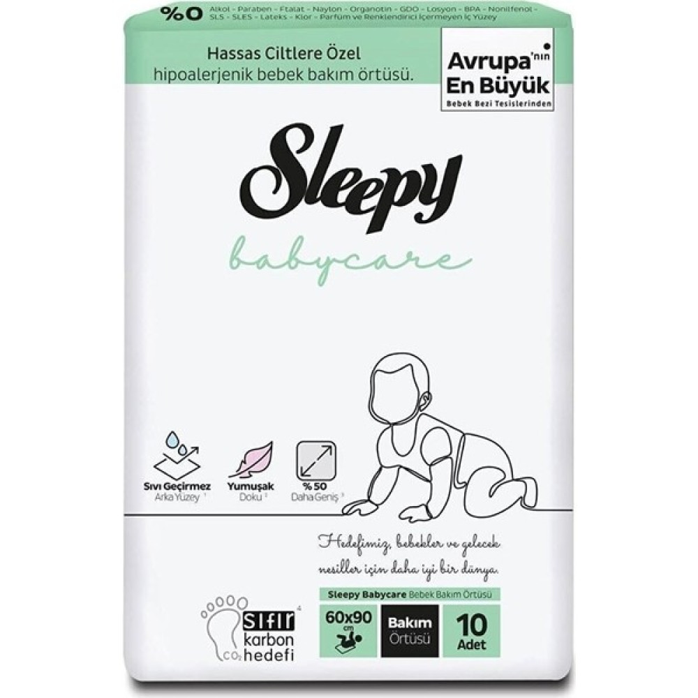 Sleepy Babycare Bebek Bakım Örtüsü 10 Adet 60 x 90 cm Bebek Alt Açma Minderi Fiyatı