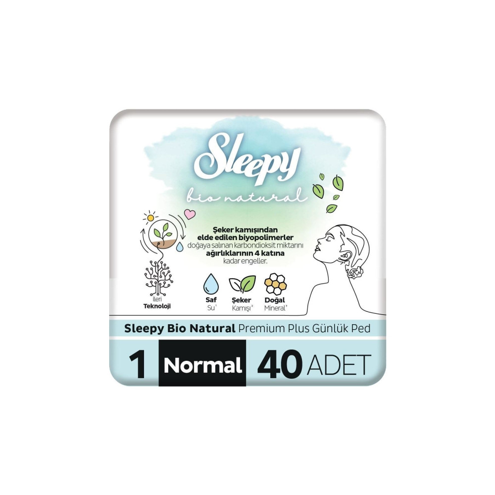 Sleepy Bio Natural Premium Plus Günlük Ped Normal 40 Adet Ped Hijyenik Pedler ve Tamponlar Fiyatı