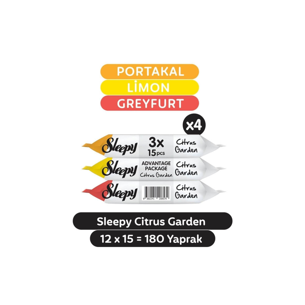 Sleepy Citrus Garden Cep Mendili 12x15 (180 Yaprak) Bebek Mendil-Islak Mendil Fiyatı