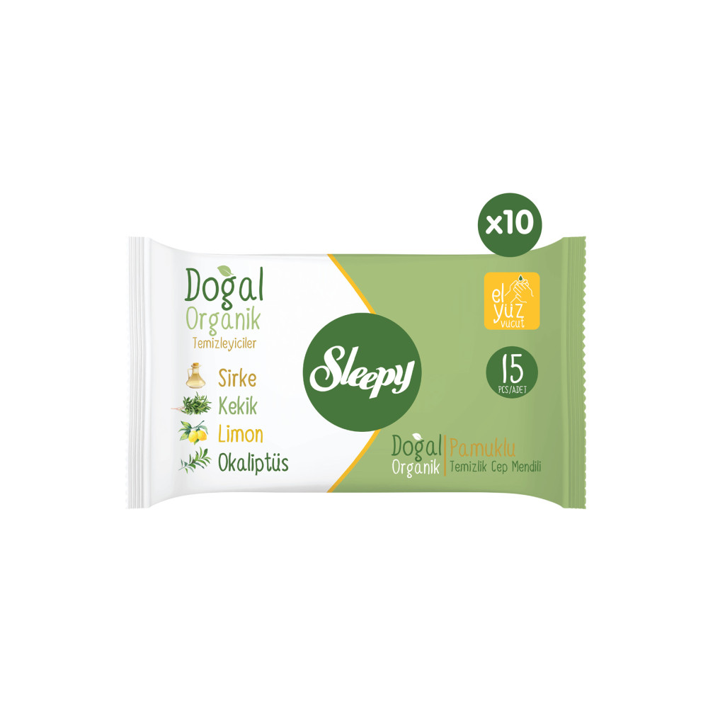 Sleepy Doğal Organik Pamuklu Cep Mendili 150 Yaprak (10X15) Bebek Mendil-Islak Mendil Fiyatı