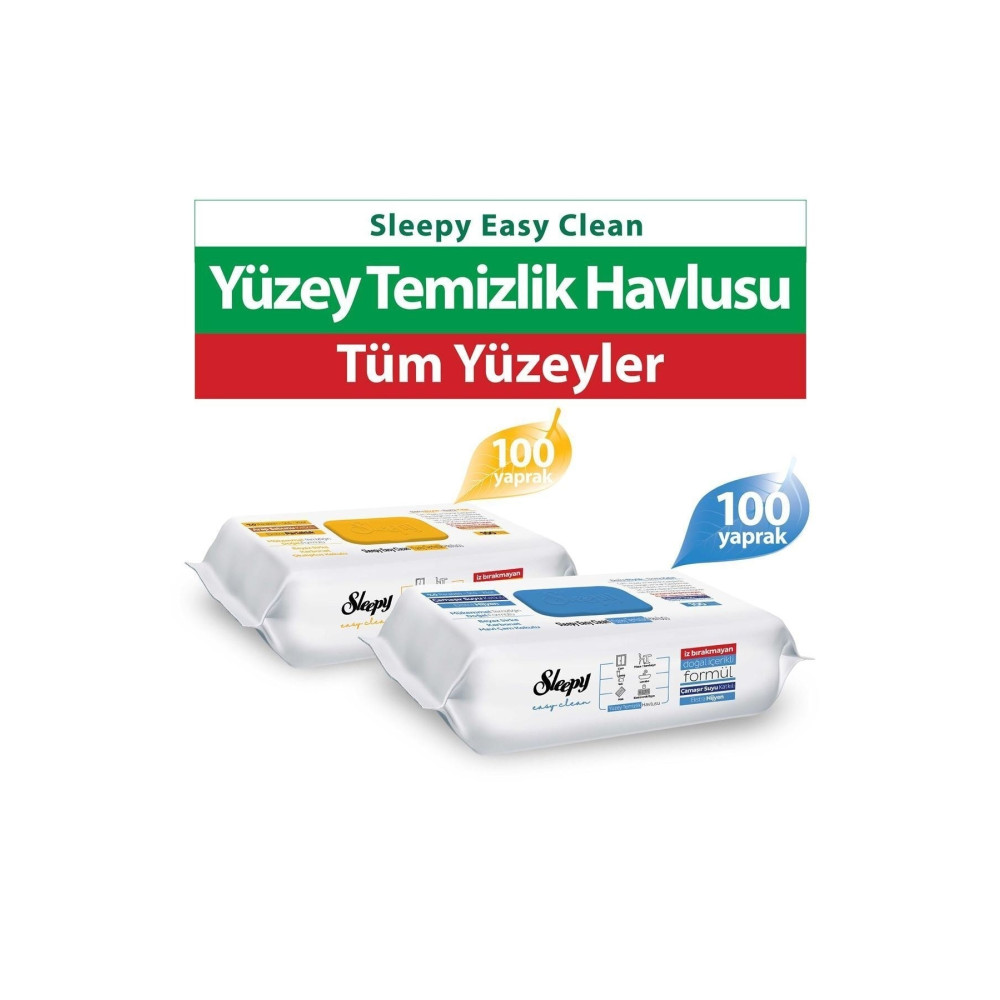 Sleepy Easy Clean Arap Sabunu + Çamaşır Suyu Katkılı Yüzey Temizlik Havlusu 100+100(200 Yaprak) Islak Mendil Fiyatı